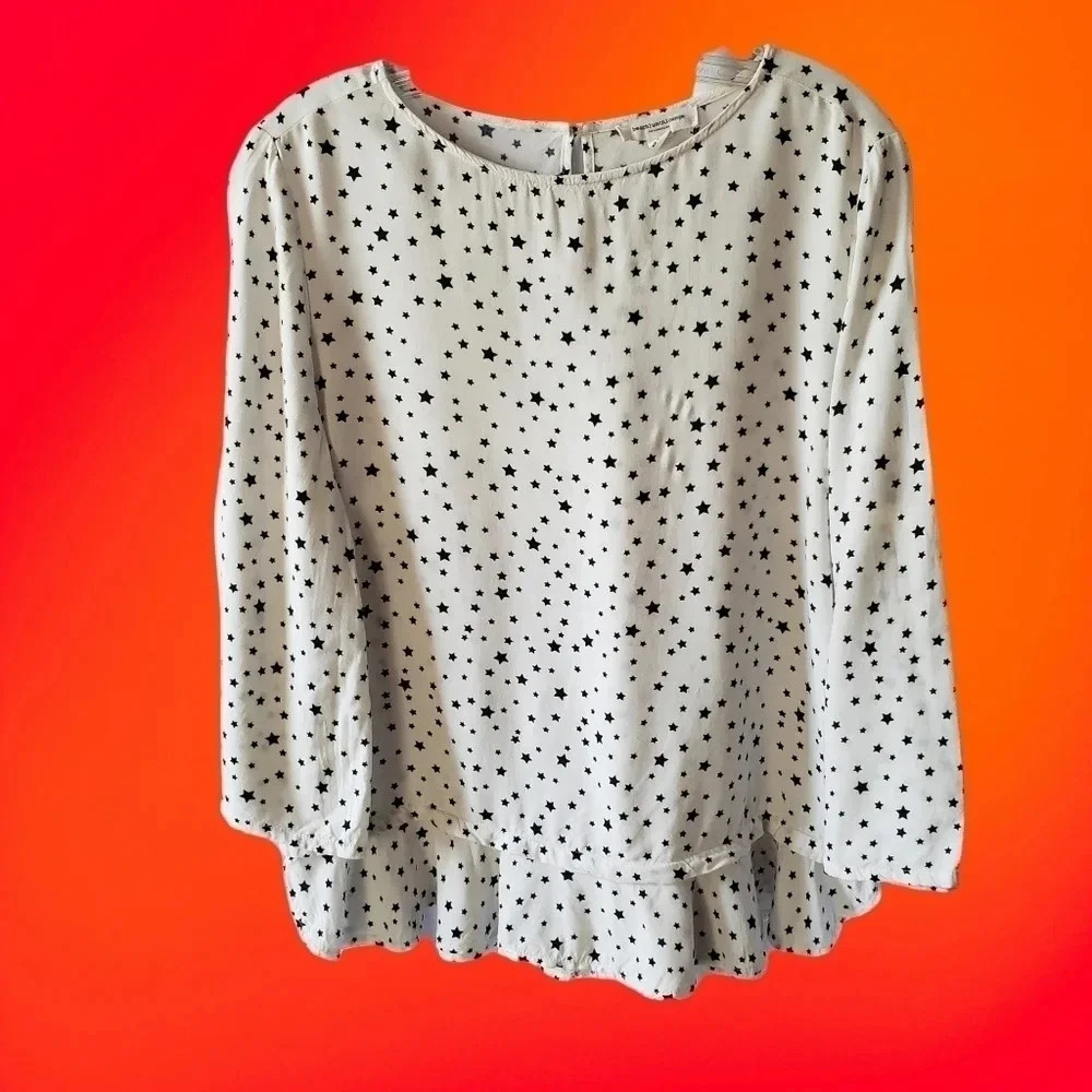 Beach lunch lounge top long sleeve size S wht/blue